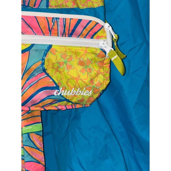 Chubbies Mens Packable Windbreaker Jacket Blue Yellow Tropical Floral XXL Anorak - Picture 6 of 6